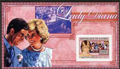 Guinea - Conakry 2006 Princess Diana imperf s/sheet #02 containing 1 value (Wedding Coach) unmounted mint Yv 344, stamps on , stamps on  stamps on royalty, stamps on  stamps on diana, stamps on  stamps on charles, stamps on  stamps on william, stamps on  stamps on harry, stamps on  stamps on 