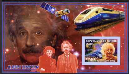 Guinea - Conakry 2006 Albert Einstein imperf s/sheet #2 containing 1 value (High Speed Train) unmounted mint Yv 320, stamps on personalities, stamps on einstein, stamps on maths, stamps on physics, stamps on nobel, stamps on science, stamps on judaica, stamps on railways, stamps on personalities, stamps on einstein, stamps on science, stamps on physics, stamps on nobel, stamps on maths, stamps on space, stamps on judaica, stamps on atomics