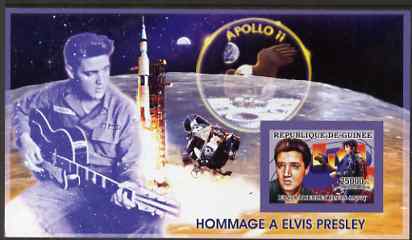 Guinea - Conakry 2006 Elvis Presley imperf s/sheet #1 containing 1 value (Apollo 11) unmounted mint Yv 322, stamps on personalities, stamps on elvis, stamps on movies, stamps on films, stamps on cinema, stamps on music, stamps on space