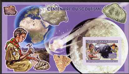 Guinea - Conakry 2006 Centenary of Scouting imperf s/sheet #03 containing 1 value (Minerals) unmounted mint Yv 339, stamps on , stamps on  stamps on scouts, stamps on  stamps on dinosaurs, stamps on  stamps on minerals