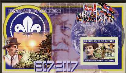 Guinea - Conakry 2006 Centenary of Scouting imperf s/sheet #06 containing 1 value (Baden Powell) unmounted mint Yv 342, stamps on scouts, stamps on 