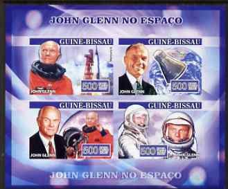 Guinea - Bissau 2007 John Glenn imperf sheetlet containing 4 values unmounted mint, Yv 2290-93, stamps on , stamps on  stamps on personalities, stamps on  stamps on space, stamps on  stamps on , stamps on  stamps on masonics, stamps on  stamps on masonry