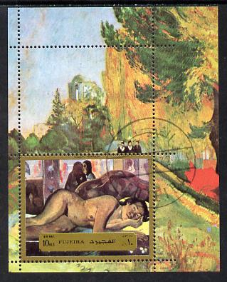 Fujeira 1971 Paintings by Renoir perf m/sheet cto used Mi BL 49A, stamps on arts    renoir    nudes