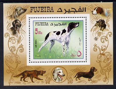 Fujeira 1970 Dogs (Pointer) m/sheet unmounted mint (Mi BL 38A) , stamps on , stamps on  stamps on animals    dogs    pointer