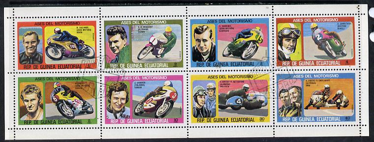 Equatorial Guinea 1976 Motor cyclists #2 set of 8 cto used, Mi 903-10, stamps on , stamps on  stamps on motorbikes  sport