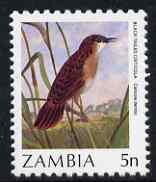 Zambia 1987 Birds - 5n Cristicola unmounted mint, SG 484, stamps on birds