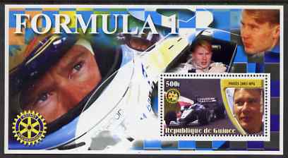 Guinea - Conakry 2003 Formula 1 perf s/sheet #1 containing 1 value (Mika Hakkinen) with Rotary logo unmounted mint, stamps on personalities, stamps on  f1 , stamps on formula 1, stamps on racing cars, stamps on cars, stamps on rotary