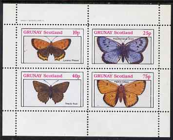 Grunay 1982 Butterflies (Lycena phleas etc) perf set of 4 values (10p to 75p) unmounted mint, stamps on butterflies