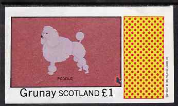 Grunay 1983 Dogs (Poodle) imperf souvenir sheet (£1 value) unmounted mint, stamps on animals    dogs     