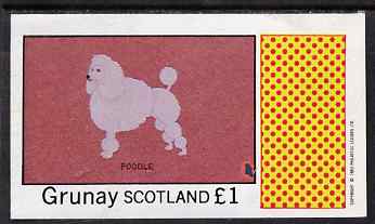 Grunay 1983 Dogs (Poodle) imperf souvenir sheet (Â£1 value) unmounted mint, stamps on animals    dogs