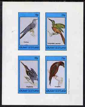 Grunay 1983 Birds #11 (Cuckoo, Jacamar, Kingfisher & Crossbill) imperf set of 4 values unmounted mint, stamps on birds