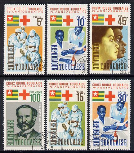 Togo 1966 Red Cross set of 6 cto used, SG 459-64*, stamps on , stamps on  stamps on medical       flags    red cross       nurses    doctors