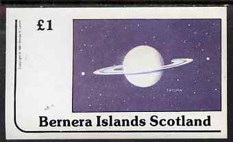 Bernera 1981 Planets (Saturn) imperf souvenir sheet (Â£1 value) unmounted mint, stamps on , stamps on  stamps on space, stamps on  stamps on astrology, stamps on  stamps on planets, stamps on astronomy