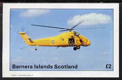 Bernera 1982 Helicopters #1 imperf deluxe sheet (RAF Rescue) unmounted mint, stamps on aviation, stamps on helicopters, stamps on rescue, stamps on , stamps on  raf , stamps on 