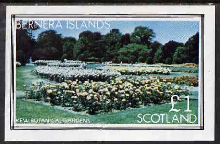 Bernera 1983 Kew Botanical Gardens imperf souvenir sheet (£1 value) unmounted mint, stamps on flowers, stamps on national parks, stamps on gardens