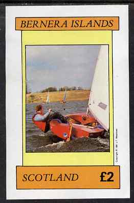Bernera 1981 Sailing imperf deluxe sheet (£2 value) unmounted mint, stamps on ships, stamps on sailing