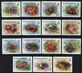 Solomon Islands 1993 Crabs definitive set of 15 values complete unmounted mint, SG 752-66, stamps on , stamps on  stamps on crabs, stamps on food, stamps on  stamps on marine life