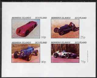 Bernera 1981 Early Racing Cars imperf set of 4 values (imprint in right margin) unmounted mint, stamps on , stamps on  stamps on cars, stamps on  stamps on racing cars, stamps on  stamps on sport, stamps on  stamps on sunbeam   