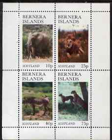 Bernera 1981 Animals (Elephant, Lion, Zebra) perf set of 4 values (imprint within main stamp design) unmounted mint, stamps on , stamps on  stamps on animals, stamps on  stamps on cats, stamps on  stamps on elephant, stamps on  stamps on elephants, stamps on  stamps on zebras, stamps on  stamps on zebra