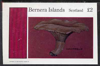 Bernera 1983 Fungi (Chantarelle) imperf deluxe sheet (£2 value) unmounted mint, stamps on fungi, stamps on food