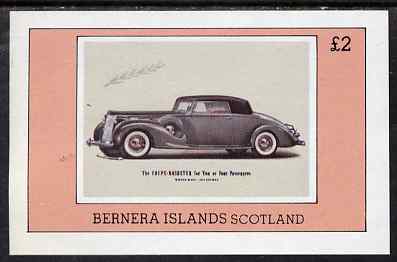 Bernera 1980 Vintage Cars imperf deluxe sheet (£2 value) unmounted mint, stamps on cars