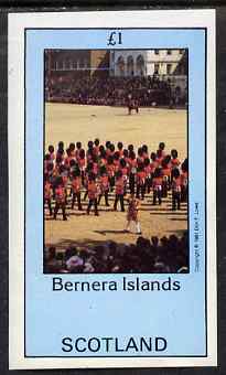 Bernera 1981 Soldiers (Marching Band) imperf souvenir sheet (£1 value) unmounted mint, stamps on militaria, stamps on music