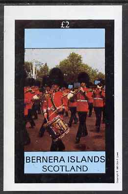 Bernera 1981 Soldiers (Marching Band) imperf deluxe sheet (£2 value) unmounted mint, stamps on militaria, stamps on music