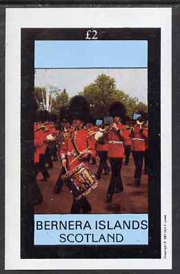 Bernera 1981 Soldiers (Marching Band) imperf deluxe sheet (Â£2 value) unmounted mint, stamps on militaria, stamps on music