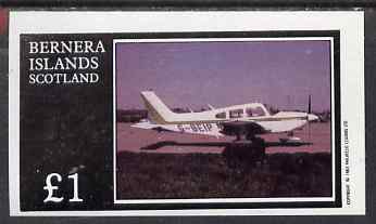 Bernera 1983 Light Aircraft imperf souvenir sheet (Â£1 value) unmounted mint, stamps on , stamps on  stamps on aviation