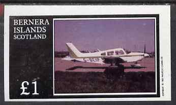 Bernera 1983 Light Aircraft imperf souvenir sheet (£1 value) unmounted mint, stamps on aviation