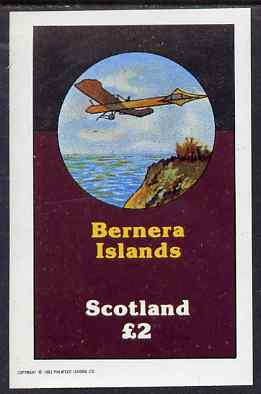 Bernera 1983 Early Aircraft imperf deluxe sheet (Â£2 value) unmounted mint, stamps on , stamps on  stamps on aviation