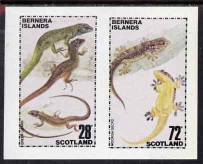 Bernera 1981 Lizards imperf set of 2 values (28p & 72p) unmounted mint, stamps on animals, stamps on reptiles