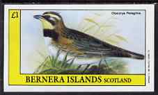 Bernera 1983 Otocorys peregrina imperf souvenir sheet (Â£1 value) unmounted mint, stamps on , stamps on  stamps on birds