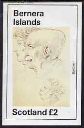 Bernera 1981 Sketches (Barbieri) imperf deluxe sheet (£2 value) unmounted mint, stamps on arts