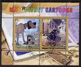Congo 2007 Walt Disney Cartoons perf s/sheet #02 containing 2 values fine cto used, stamps on films, stamps on cinema, stamps on movies, stamps on disney, stamps on motorbikes