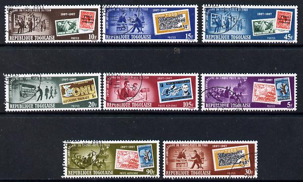 Togo 1967 Stamp Centenary perf set of 8 cto used, SG 553-60, stamps on , stamps on  stamps on stamp centenary, stamps on stamp on stamp, stamps on  stamps on stamponstamp