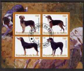 Benin 2008 Dogs #2 perf sheetlet containing 4 values fine cto used, stamps on , stamps on  stamps on dogs