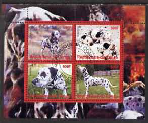 Congo 2008 Dogs #2 (Dalmations) perf sheetlet containing 4 values fine cto used, stamps on , stamps on  stamps on dogs, stamps on  stamps on dalmations