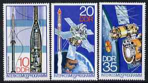 Germany - East 1978 'Interkosmos' Space Programme perf set of 3 unmounted mint SG E2025-7, stamps on , stamps on  stamps on space, stamps on cameras, stamps on photography