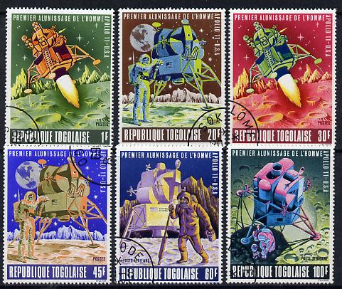 Togo 1969 First Man On The Moon set of 6 cto used, SG 644-49*, stamps on space, stamps on apollo, stamps on 