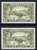 Sierra Leone 1938-44 KG6 Rice Harvesting 5d two good shades (sage-green & olive-green recognised by CW catalogue) both unmounted mint, SG194 & 194var*, stamps on , stamps on  stamps on rice, stamps on  stamps on food, stamps on  stamps on agriculture