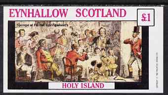 Eynhallow 1982 Sporting Traditions (Mr Sponge at Springwheat's) imperf souvenir sheet (£1 value) unmounted mint, stamps on sport, stamps on horses