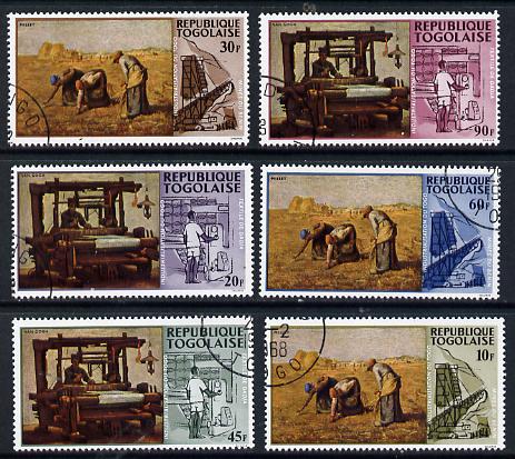 Togo 1968 Paintings of Local Industries set of 6 cto used, SG 577-82*, stamps on , stamps on  stamps on arts  food  industry  minerals  textiles