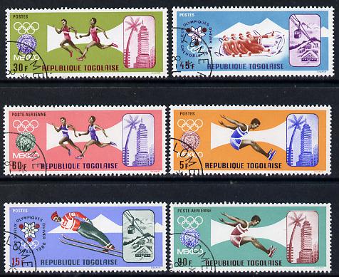 Togo 1967 Olympic Games set of 6 cto used, SG 563-68, stamps on , stamps on  stamps on olympics  sport  jumping  skiing  relay   bobsled