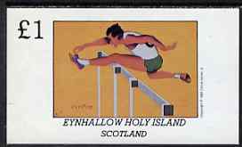 Eynhallow 1981 Hurdling imperf souvenir sheet (£1 value) unmounted mint, stamps on sport, stamps on hurdles, stamps on hurdling