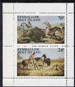 Eynhallow 1983 Wild West perf set of 2 values unmounted mint, stamps on cultures, stamps on indians, stamps on americana, stamps on wild-west, stamps on wild west, stamps on buffalo.bovine, stamps on bison
