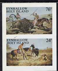 Eynhallow 1983 Wild West imperf set of 2 values unmounted mint, stamps on cultures, stamps on indians, stamps on americana, stamps on wild-west, stamps on wild west, stamps on buffalo.bovine, stamps on bison