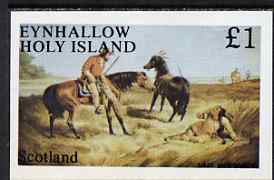 Eynhallow 1983 Wild West imperf souvenir sheet (£1 value - Last War Whoop) unmounted mint, stamps on cultures, stamps on indians, stamps on americana, stamps on wild-west, stamps on wild west, stamps on 