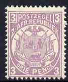 Transvaal 1885-93 General Issue 3d pale mauve Perf 12.5 unmounted mint, SG 180, stamps on , stamps on  qv , stamps on 