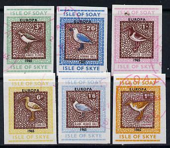 Isle of Soay 1965 Europa (Birds) imperf set of 6 cto used, stamps on birds  europa  